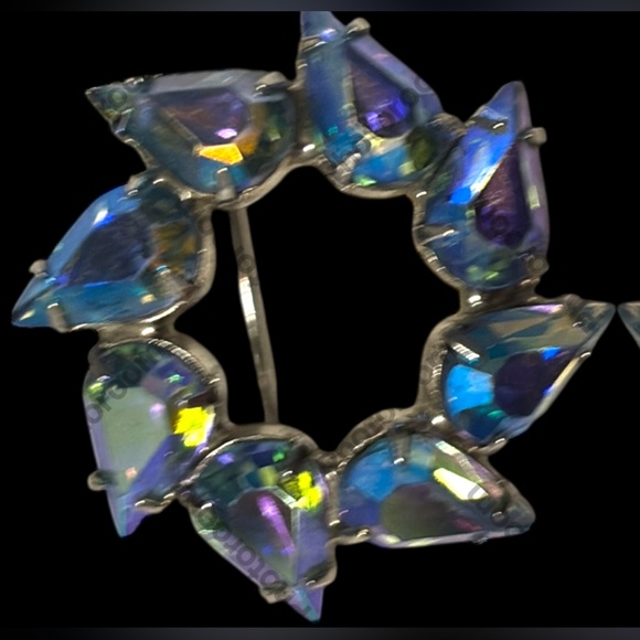Vintage Stunning Pair of AB Rhinestone Brooches - Picture 10 of 10